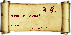 Musulin Gergő névjegykártya